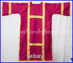Dark ROSE vestment with Deacon's stole and maniple lined, Dalmatic chasuble