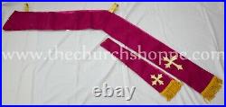 Dark ROSE vestment with Deacon's stole and maniple lined, Dalmatic chasuble
