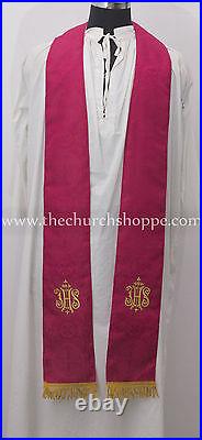 Dark Rose gothic vestment & mass and stole set, Gothic chasuble, casula, casel