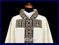 Ecru Marian Messgewand Chasuble Vestment Kasel