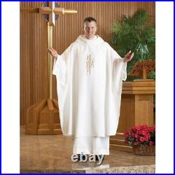 Embroidered Alpha Omega Chasuble and Stole Vestment Sets for Church Set of 4