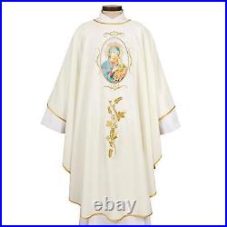 Embroidered Amalfi Chasuble-Our Lady of Perpetual Help Size59 W x 51 L