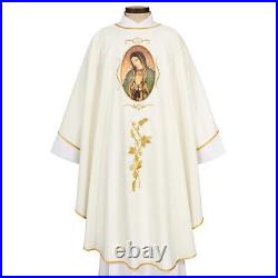 Embroidered Amalfi Collection Chasuble-Our Lady of Guadalupe Size59 W x 51 L