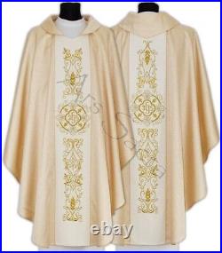Embroidered Gold Chasuble For Catholic Priests