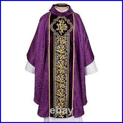 Embroidered San Marino PURPLE Chasuble Polyester Jacquard Size51 x 59L