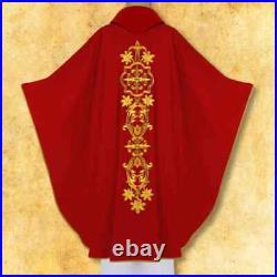 Embroidered chasuble red