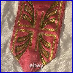 FRENCH 1900s CLERICAL LITURGICAL MASS CHASUBLE VESTMENTEMBROIDERED SILKPERFECT