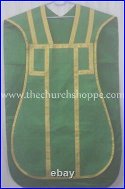 GREEN Roman Chasuble Fiddleback Vestment 5pcs Mass set Casulla chasuble Roman