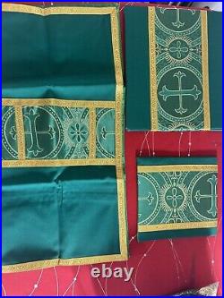 GREEN VESTMENT CHASUBLE & STOLE FULl SET G00