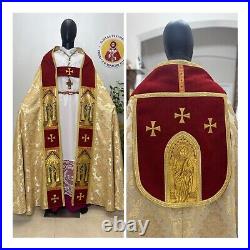 Gold Cope Vestment Chasuble With Stole