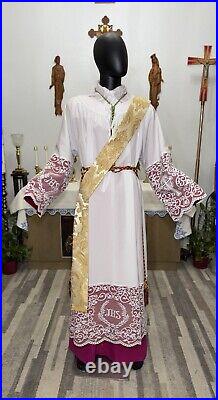 Gold Damask Vestment Dalmatic & Stole