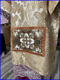 Gold Damask Vestment Dalmatic & Stole