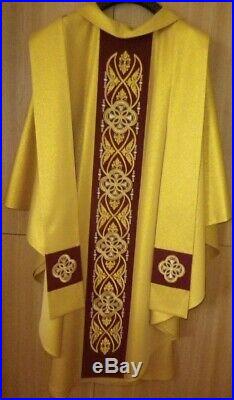Gold Embroidered Messgewand Chasuble Vestment Kasel