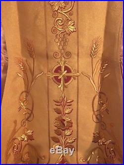 Gold Roman style Messgewand Chasuble Vestment Kasel
