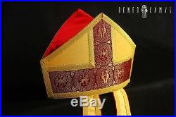 Gold Romanesque Episcopal Bishop Mitre Mitra Pretiosa Chasuble Kasel Messgewand