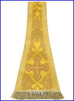 Gold St. Philip Neri Chasuble with stole Vestment Casulla Dorada Casula F068G64