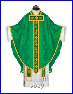 Gothic Style Chasuble with Ornate Braids Liturgical Vestment