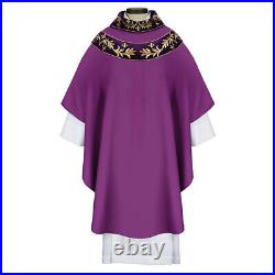 Gothic Style Embroidered Cowl Collar Chasuble Torino Collection 51In x 59In Red