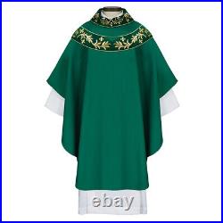 Gothic Style Embroidered Cowl Collar Chasuble Torino Collection 51Inx59In Green