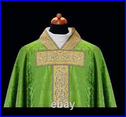 Green Damask Chasuble Vestment Kasel