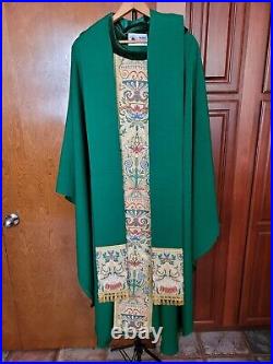 Green, Gold/ Vestment / Chasuble And Stole Set Priest