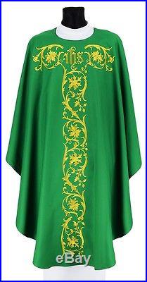 Green Gothic Chasuble 671-Z Vestment Casulla Verde Casula Grün Kasel Messgewand