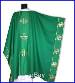 Green Monastic Chasuble Kasel Messgewand Vestment Casula MX009-Z us