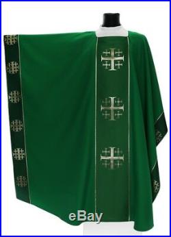 Green Monastic Chasuble Kasel Messgewand Vestment Casula MX009-Z us