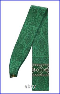 Green Semi Gothic Chasuble with stole Vestment Casulla Verde Casula GY201Z12