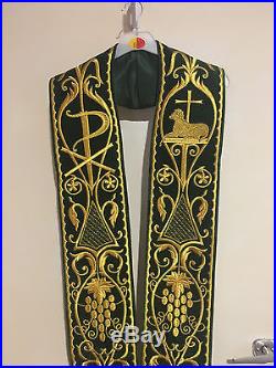 Green Stole Etole Chasuble Vestment Kasel Messgewand