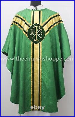 Green gothic vestment, stole & mass set, Gothic chasuble, casula, casel NEW