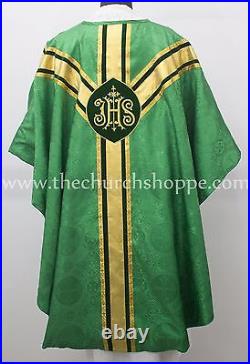 Green gothic vestment, stole & mass set, Gothic chasuble, casula, casel NEW