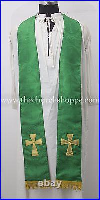 Green gothic vestment, stole & mass set, Gothic chasuble, casula, casel NEW