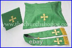 Green gothic vestment, stole & mass set, Gothic chasuble, casula, casel NEW