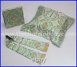 Green metallic gothic vestment, stole & mass set, Gothic chasuble, casula, casel