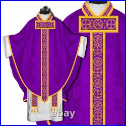 Handcrafted Gothic Chasuble with Lace Design Religious Vestment