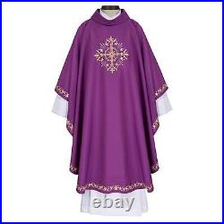 Holy Trinity Cross PURPLE Chasuble Smooth Weave Polyester Size51 W x 59 L