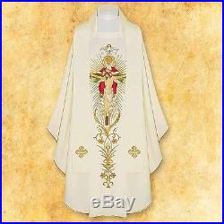 Holy Trinity White Messgewand Chasuble Vestment Kasel