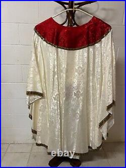 Lovely Handmade White Splendora Vestment Chasuble and Stole