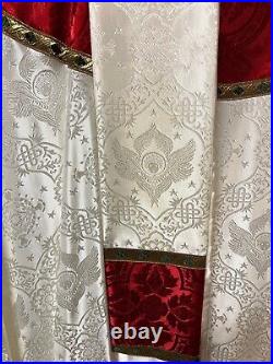 Lovely Handmade White Splendora Vestment Chasuble and Stole