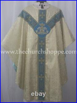 METALLIC Gold Chasuble AM gothic vestment and mass & stole set, casula