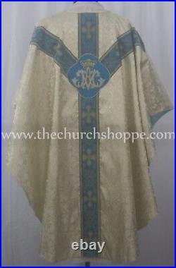 METALLIC Gold Chasuble AM gothic vestment and mass & stole set, casula