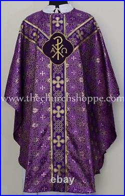 METALLIC VIOLET Gothic vestment & mass and stole set, Gothic chasuble, casula, NEW
