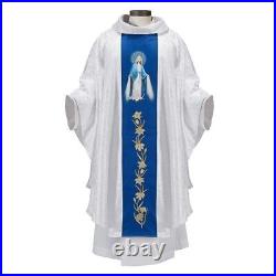 Marian Chasubles, OUR LADY OF GRACE CHASUBLE WITH STOLE, White Chasubles