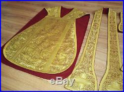 Messgewand Kasel Mit Stola, Manipel, Vestment, Chasuble Gold, Church New