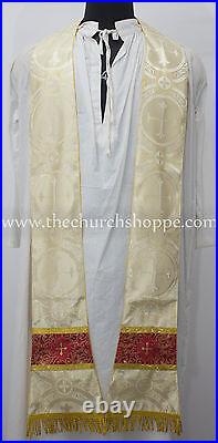 Metallic GOLD Chasuble Fiddleback Vestment and mass set