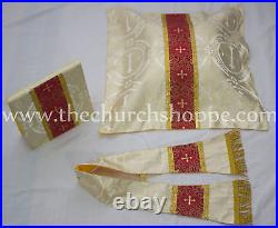 Metallic GOLD Chasuble Fiddleback Vestment and mass set