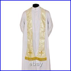 Metallic GOLD Roman Chasuble Fiddleback Vestment 5pcs Mass set Casulla Italian