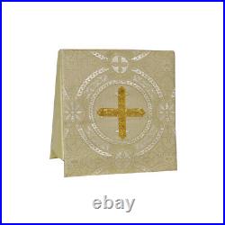 Metallic GOLD Roman Chasuble Fiddleback Vestment 5pcs Mass set Casulla Italian