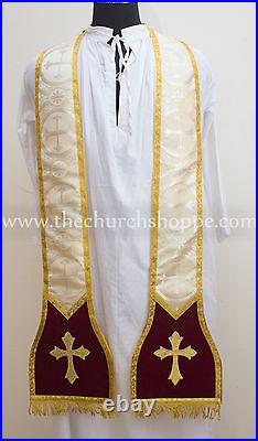 Metallic Gold Roman Chasuble Fiddleback Vestment Fiddleback and Mass set, Casulla